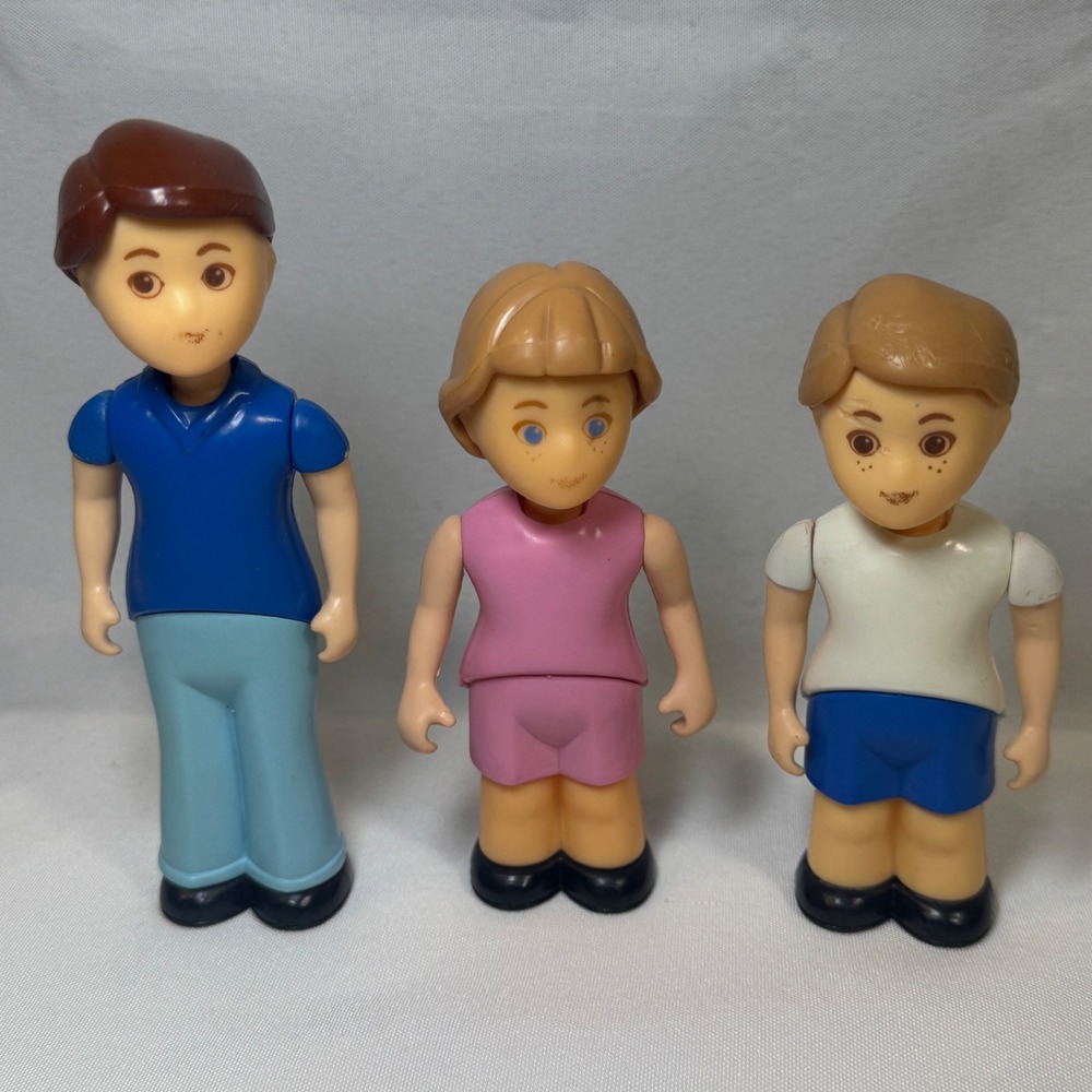 Vintage Fisher Price Loving Family Dollhouse Figures Mom Dad Son Set 3pc
